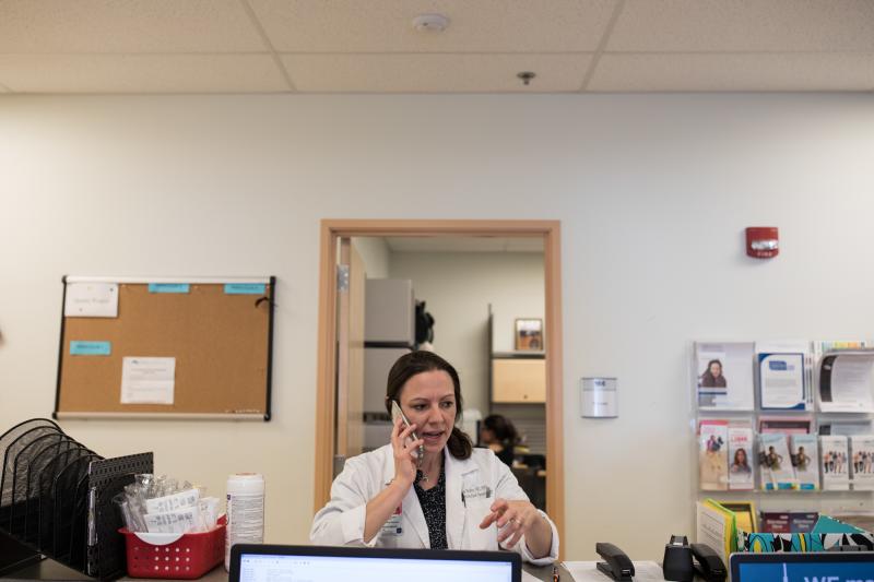 Dr. Lisa Hofler runs a University of New Mexico clinic that stocks mifepristone but doesn't routinely provide prenatal care. She and her colleagues can schedule same-day appointments for women diagnosed with miscarriages elsewhere. Dr. Lisa Hofler runs a University of New Mexico clinic that stocks mifepristone but doesn't routinely provide prenatal care. She and her colleagues can schedule same-day appointments for women diagnosed with miscarriages elsewhere.