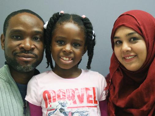 Rich Jean; his daughter, Abigail Jean; and librarian Hasina Islam at StoryCorps in Brooklyn, N.Y., in 2016. Rich Jean; his daughter, Abigail Jean; and librarian Hasina Islam at StoryCorps in Brooklyn, N.Y., in 2016.