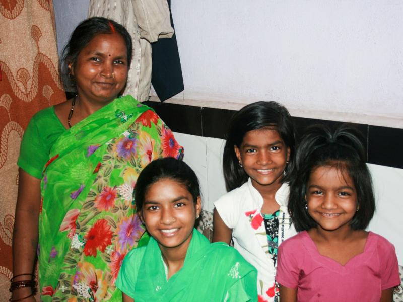 Rima Prajapati with daughters (from left) Jhoti, Aarti and Sangeeta. Jhoti and Aarti were both born deaf. Rima moved her daughters from their village to Mumbai so they could attend a school for the deaf. Rima Prajapati with daughters (from left) Jhoti, Aarti and Sangeeta. Jhoti and Aarti were both born deaf. Rima moved her daughters from their village to Mumbai so they could attend a school for the deaf.
