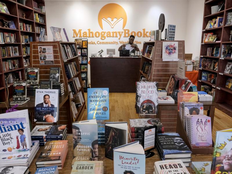 Derrick Young, co-owner of Mahogany Books in Washington, D.C., says his store has seen new customers in the last year who seem to be "willing to do the work" to educate themselves on issues of race in America. Derrick Young, co-owner of Mahogany Books in Washington, D.C., says his store has seen new customers in the last year who seem to be "willing to do the work" to educate themselves on issues of race in America.
