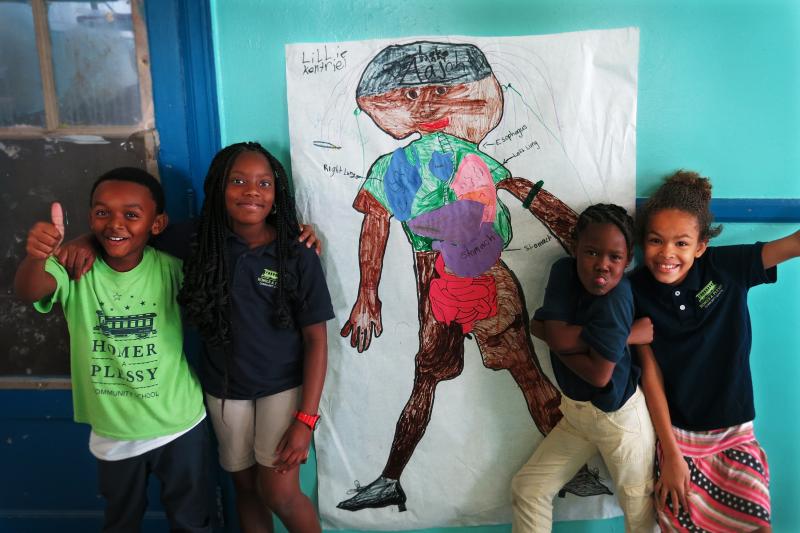 Art projects like these anatomy murals are woven into the curriculum at the Homer Plessy Community Charter school in New Orleans. Art projects like these anatomy murals are woven into the curriculum at the Homer Plessy Community Charter school in New Orleans.
