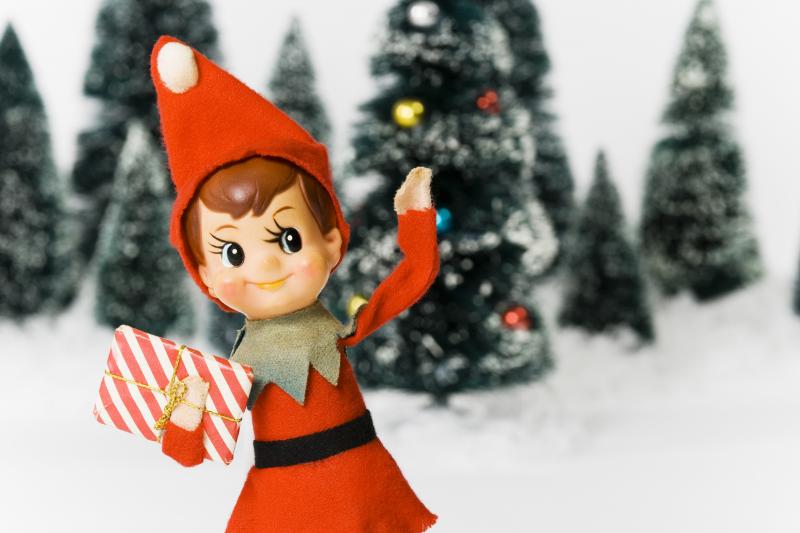 Vintage pixie elf Christmas tree ornament. Made in Japan, circa 1950's. Vintage pixie elf Christmas tree ornament. Made in Japan, circa 1950's.