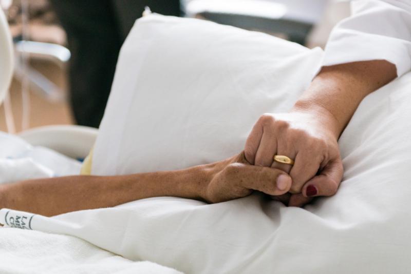 Van Zyl and Garcia Flores hold hands as van Zyl promises to do everything she can to ease his pain and control symptoms. Van Zyl and Garcia Flores hold hands as van Zyl promises to do everything she can to ease his pain and control symptoms.