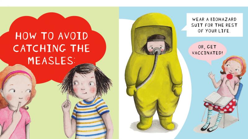 A scene from the Ivy and Bean poster on vaccinating against measles. A scene from the Ivy and Bean poster on vaccinating against measles.