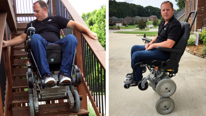 Gary Linfoot was paralyzed by a helicopter crash in Iraq. He's one of the few veterans still using an iBOT, which allows him to rise up to eye level using Segway-style balancing technology. The wheelchair was discontinued in 2009, but may soon be reissued Gary Linfoot was paralyzed by a helicopter crash in Iraq. He's one of the few veterans still using an iBOT, which allows him to rise up to eye level using Segway-style balancing technology. The wheelchair was discontinued in 2009, but may soon be reissued