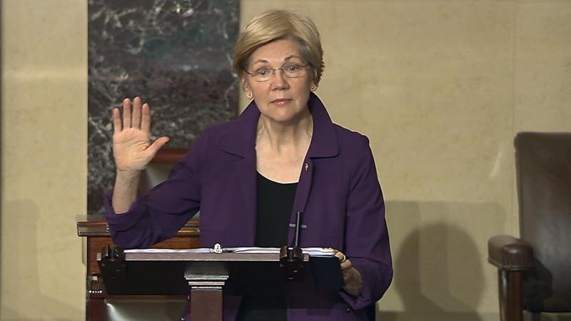 In this image from Senate Television, Sen. Elizabeth Warren, D-Mass., speaks on the floor of the U.S. Senate in Washington, D.C., on Monday, Feb. 6, 2017. In this image from Senate Television, Sen. Elizabeth Warren, D-Mass., speaks on the floor of the U.S. Senate in Washington, D.C., on Monday, Feb. 6, 2017.