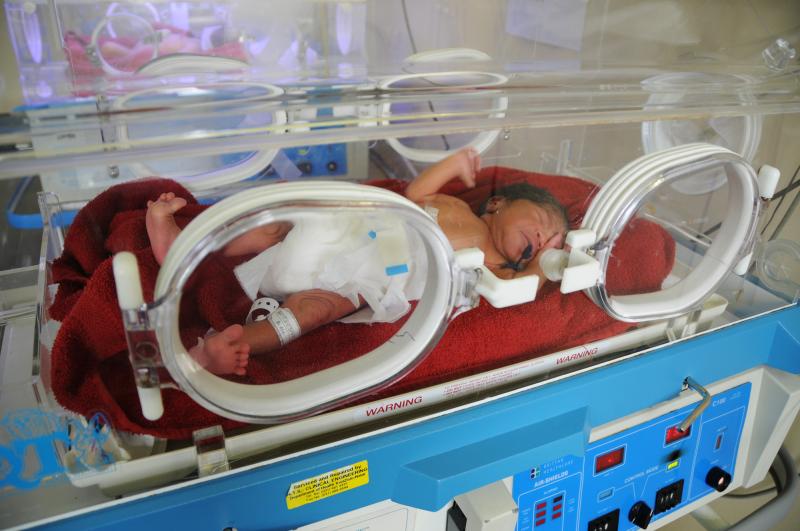Newborn in an incubator at Greytown Hospital in South Africa in 2009. Newborn in an incubator at Greytown Hospital in South Africa in 2009.