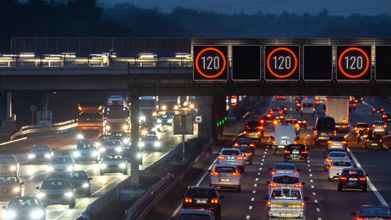 Cars drive near Frankfurt Airport on Tuesday in Germany. Most German highways have no speed limit, and a proposal to cap speeds at about 80 mph has sparked controversy. Cars drive near Frankfurt Airport on Tuesday in Germany. Most German highways have no speed limit, and a proposal to cap speeds at about 80 mph has sparked controversy.