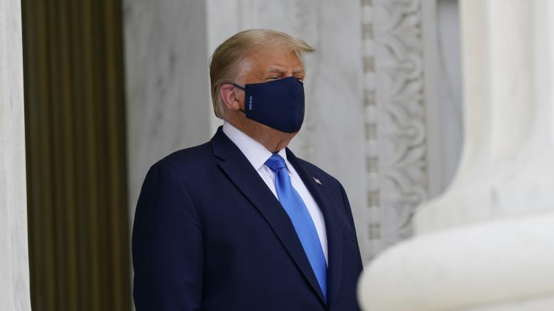 President Trump visits the Supreme Court Thursday to pay respects, as Justice Ruth Bader Ginsburg lies in repose at the top of the front steps of the court. President Trump visits the Supreme Court Thursday to pay respects, as Justice Ruth Bader Ginsburg lies in repose at the top of the front steps of the court.