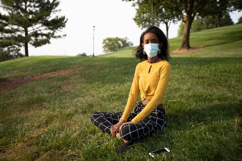 Huda Mohamed, a student at James Madison University in Harrisonburg, Va., has an immunodeficiency. She decided to take extra precautions by using Virginia's COVIDWISE app, which alerts users who may have been exposed to the coronavirus. Such apps are only Huda Mohamed, a student at James Madison University in Harrisonburg, Va., has an immunodeficiency. She decided to take extra precautions by using Virginia's COVIDWISE app, which alerts users who may have been exposed to the coronavirus. Such apps are only