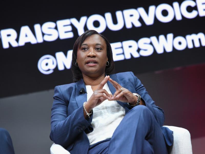 Laphonza Butler (shown here in 2018) is the first woman of color to lead Emily's List. Most recently, she worked at AirBnb and on Kamala Harris' presidential campaign. Laphonza Butler (shown here in 2018) is the first woman of color to lead Emily's List. Most recently, she worked at AirBnb and on Kamala Harris' presidential campaign.