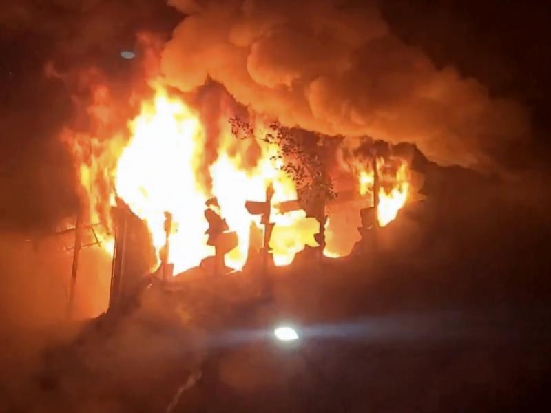 In this image taken from a video, fire and smoke pour out from a building in Kaohsiung, in southern Taiwan on Thursday. The fire engulfed a 13-story building overnight. In this image taken from a video, fire and smoke pour out from a building in Kaohsiung, in southern Taiwan on Thursday. The fire engulfed a 13-story building overnight.