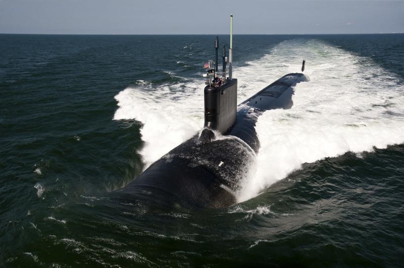 The Virginia-class attack submarine USS California (SSN 781) underway during sea trials in Atlantic Ocean on June 30, 2011. The Virginia-class attack submarine USS California (SSN 781) underway during sea trials in Atlantic Ocean on June 30, 2011.
