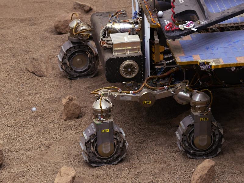 The prototype rover Amalia is a copy of rover Rosalind Franklin that is set to explore Mars in the next ExoMars mission that searches for signs of life on the planet. The mission was set for 2022, but as Russia pushes ahead with its invasion of Ukraine, t The prototype rover Amalia is a copy of rover Rosalind Franklin that is set to explore Mars in the next ExoMars mission that searches for signs of life on the planet. The mission was set for 2022, but as Russia pushes ahead with its invasion of Ukraine, t