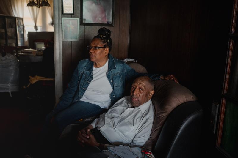 Veronica Stovall, left, helped her father, Joseph L. Davis, apply for a federally-funded energy-efficiency program in 2021. It turned up significant repair needs. Veronica Stovall, left, helped her father, Joseph L. Davis, apply for a federally-funded energy-efficiency program in 2021. It turned up significant repair needs.