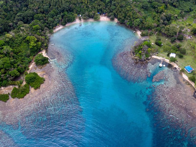 Aerial view of a coral reef area at Playa Blanca, in Portobelo, Colon province, Panama, on April 16, 2021. A massive new report shows that the world's coral reefs are under stress, but could recover if greenhouse gas emissions are significantly reduced. Aerial view of a coral reef area at Playa Blanca, in Portobelo, Colon province, Panama, on April 16, 2021. A massive new report shows that the world's coral reefs are under stress, but could recover if greenhouse gas emissions are significantly reduced.