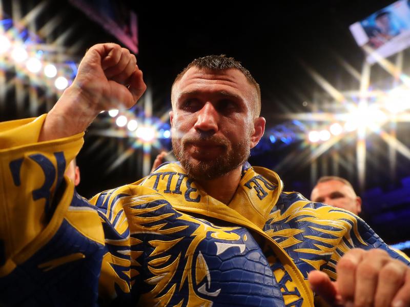 Vasiliy Lomachenko exits the arena after winning the WBA, WBO, WBC Lightweight World Title contest in 2019 in London. Vasiliy Lomachenko exits the arena after winning the WBA, WBO, WBC Lightweight World Title contest in 2019 in London.