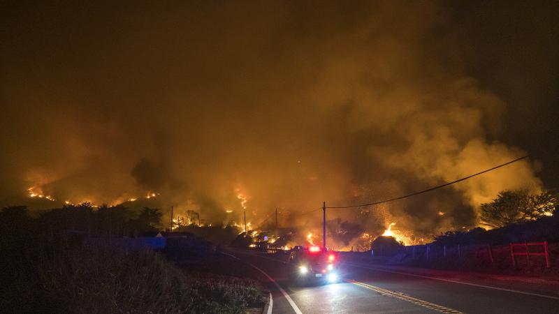 The Colorado Fire burns along Highway 1 near Big Sur, Calif., on Saturday. The Colorado Fire burns along Highway 1 near Big Sur, Calif., on Saturday.