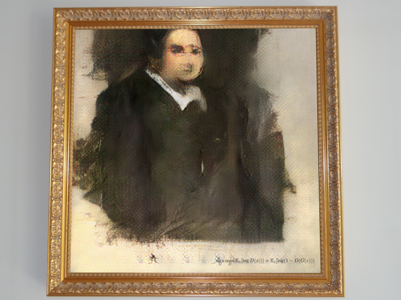 Edmond de Belamy, created using artificial intelligence, will be auctioned at Christie's on Thursday. Edmond de Belamy, created using artificial intelligence, will be auctioned at Christie's on Thursday.