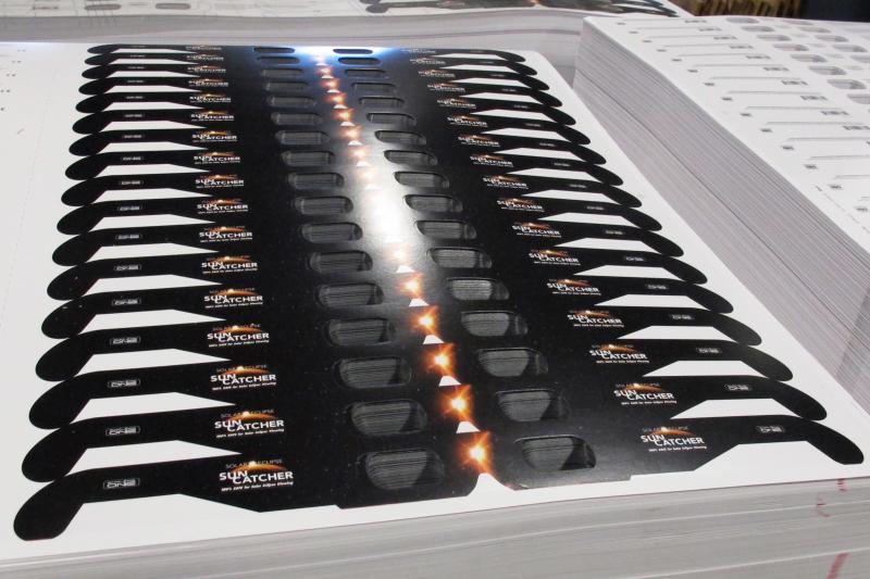 Cardboard frames for solar eclipse glasses
