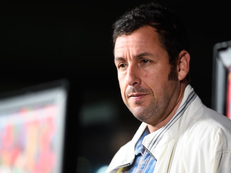 Adam Sandler, seen here at the recent premiere of Jason Reitman's Men, Women & Children, probably didn't mean it when he said he signed on with Netflix because it rhymes with "wet chicks." Adam Sandler, seen here at the recent premiere of Jason Reitman's Men, Women & Children, probably didn't mean it when he said he signed on with Netflix because it rhymes with "wet chicks."