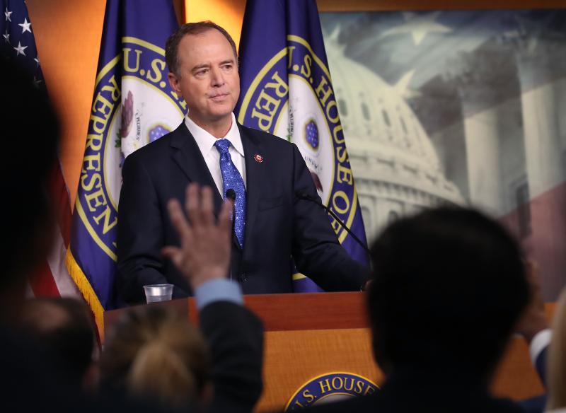 House Intelligence Chairman Rep. Adam Schiff of California speaks to the media last month. Schiff is leading the charge in the impeachment inquiry into President Trump. House Intelligence Chairman Rep. Adam Schiff of California speaks to the media last month. Schiff is leading the charge in the impeachment inquiry into President Trump.