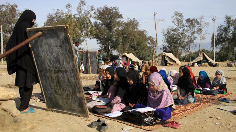 Afghan girls attend a makeshift school in the eastern city of Jalalabad in March. A sharp increase in students, particularly girls, is often cited as a success story in rebuilding the country. However, the U.S. special inspector for Afghanistan has questi Afghan girls attend a makeshift school in the eastern city of Jalalabad in March. A sharp increase in students, particularly girls, is often cited as a success story in rebuilding the country. However, the U.S. special inspector for Afghanistan has questi