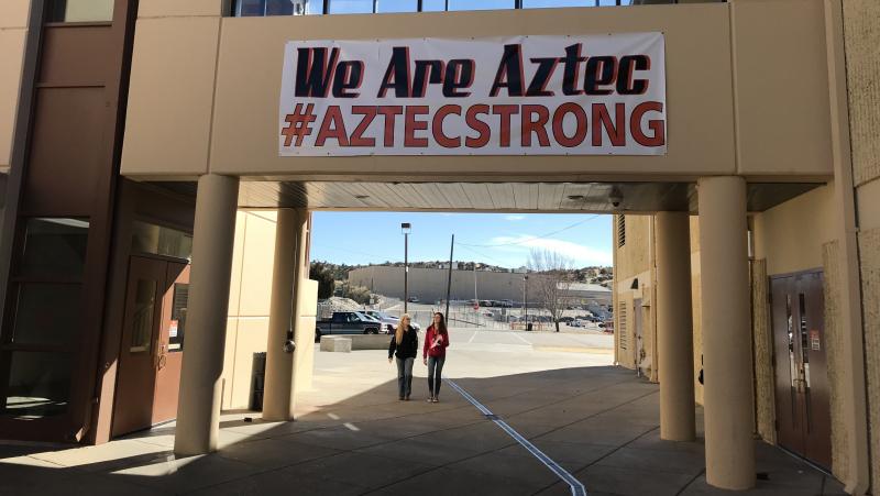 Last December, a gunman opened fire at Aztec High School, killing two students and then himself. The shooting received little attention in the national media. Last December, a gunman opened fire at Aztec High School, killing two students and then himself. The shooting received little attention in the national media.