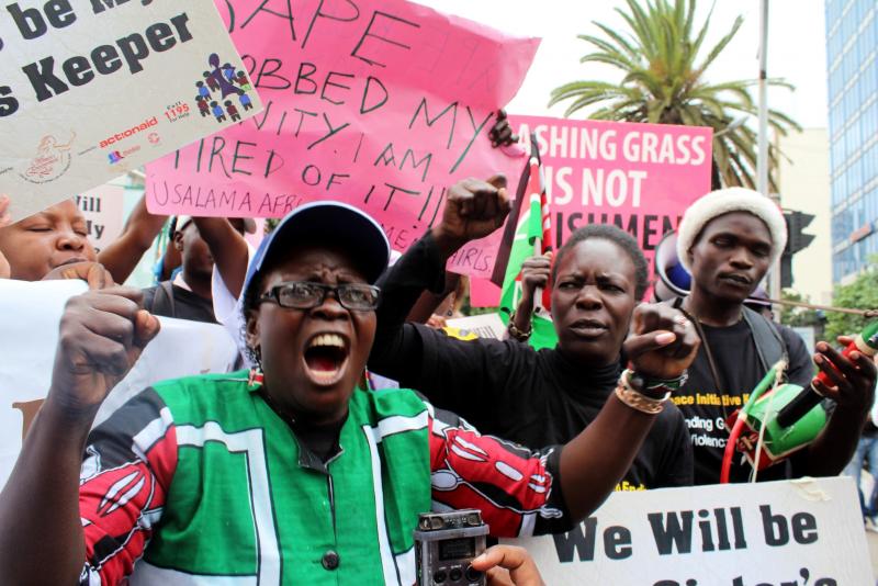 In March, demonstrators in Nairobi demanded tougher punishment for assailants of women and girls. In March, demonstrators in Nairobi demanded tougher punishment for assailants of women and girls.