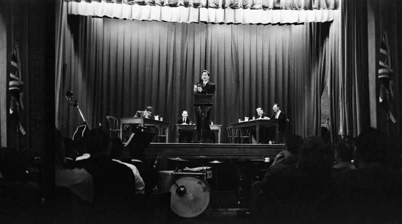 In December 1951, Norfolk Prison hosted its first international debate, against Oxford University. The debater pictured, Dick Taverne, went on to be a member of Parliament. When the prison hosted debates, church groups, local business owners, even judges In December 1951, Norfolk Prison hosted its first international debate, against Oxford University. The debater pictured, Dick Taverne, went on to be a member of Parliament. When the prison hosted debates, church groups, local business owners, even judges