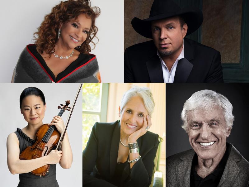 Clockwise from upper left: Debbie Allen, Garth Brooks, Dick Van Dyke, Joan Baez and Midori Goto. Clockwise from upper left: Debbie Allen, Garth Brooks, Dick Van Dyke, Joan Baez and Midori Goto.