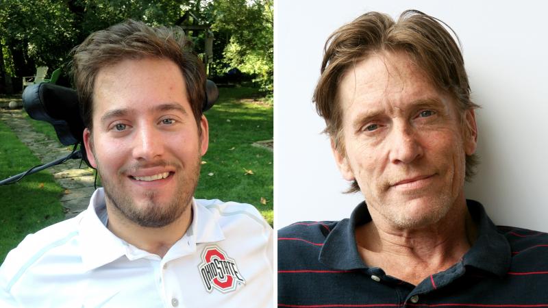Austin Beggin (left) and Tim Flynn. Both men suffered neck injuries that left them paralyzed. Austin Beggin (left) and Tim Flynn. Both men suffered neck injuries that left them paralyzed.