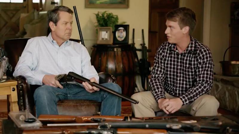 Brian Kemp, Georgia's Secretary of State, points a gun at a young man in one of his ads for his campaign for governor. It's spurred national outrage. Brian Kemp, Georgia's Secretary of State, points a gun at a young man in one of his ads for his campaign for governor. It's spurred national outrage.