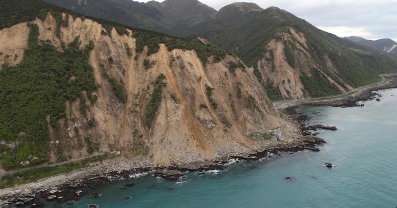 An aerial photo taken Monday shows earthquake damage to State Highway One near Ohau Point in New Zealand, a day after a powerful magnitude 7.8 earthquake killed two people and caused massive infrastructure damage. An aerial photo taken Monday shows earthquake damage to State Highway One near Ohau Point in New Zealand, a day after a powerful magnitude 7.8 earthquake killed two people and caused massive infrastructure damage.