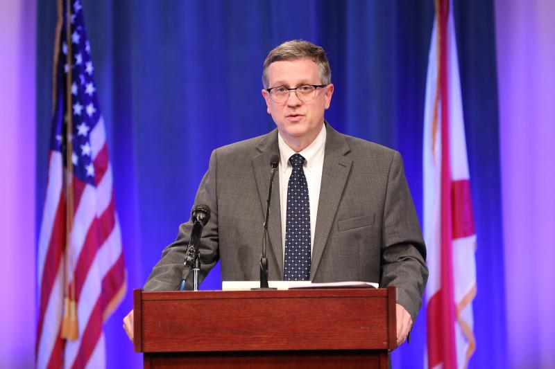 Alabama State Health Officer Dr. Scott Harris updates Alabama's residents on COVID-19's spread in March, in Montgomery, Ala. Alabama State Health Officer Dr. Scott Harris updates Alabama's residents on COVID-19's spread in March, in Montgomery, Ala.