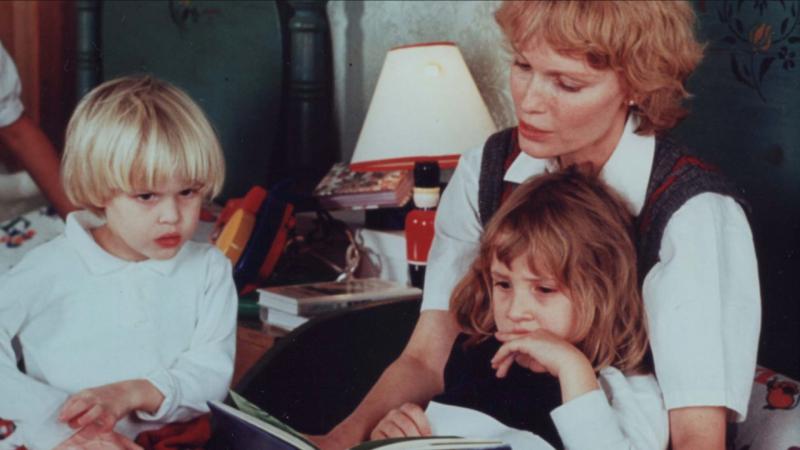 Mia Farrow with her children Ronan (left) and Dylan. Mia Farrow with her children Ronan (left) and Dylan.