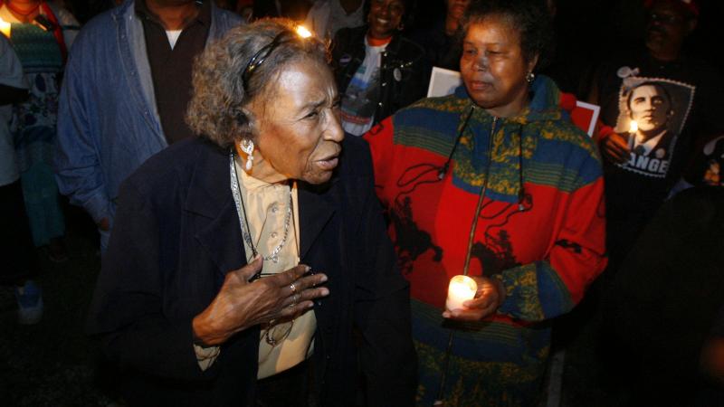 Amelia Boynton Robinson, a voting rights activist, has died at age 104. She's seen here on Election Night in 2008. Amelia Boynton Robinson, a voting rights activist, has died at age 104. She's seen here on Election Night in 2008.