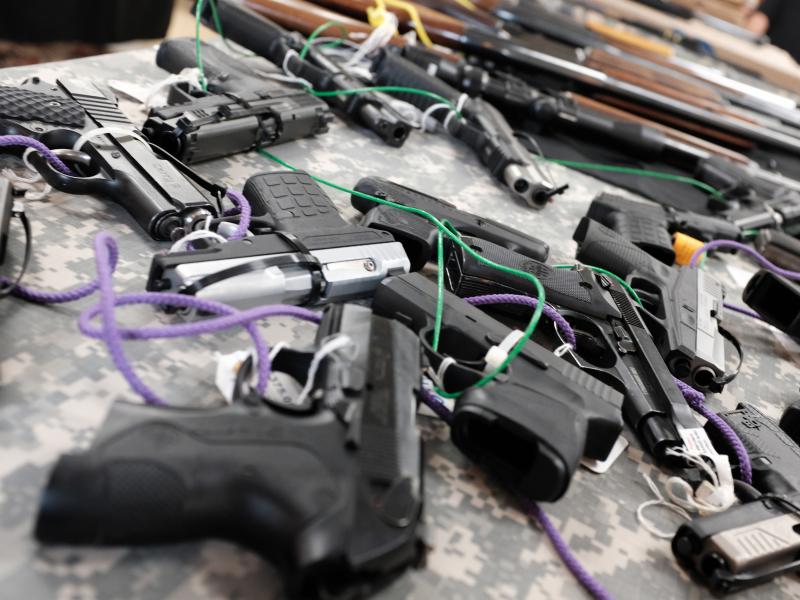 Guns for sale at a gun show in Naples, Fla. Guns for sale at a gun show in Naples, Fla.