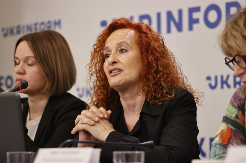 Senior Crisis Advisor of Amnesty International Donatella Rovera (center) released a report August 4, 2022 condemning the Ukrainian army for putting civilians at risk, a possible war crime. Senior Crisis Advisor of Amnesty International Donatella Rovera (center) released a report August 4, 2022 condemning the Ukrainian army for putting civilians at risk, a possible war crime.