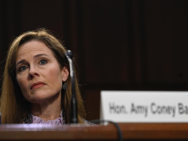 Supreme Court nominee Amy Coney Barrett testifies before the Senate Judiciary Committee on Oct. 14. On Thursday, the committee voted to advance her nomination to the full Senate for a confirmation vote. Supreme Court nominee Amy Coney Barrett testifies before the Senate Judiciary Committee on Oct. 14. On Thursday, the committee voted to advance her nomination to the full Senate for a confirmation vote.