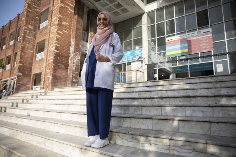 Dr. Saleema Rehman stands outside Holy Family Hospital in Rawalpindi, Pakistan. The Afghan refugee of Turkmen origin has won UNHCR's Nansen Award for her work helping refugee moms and babies in Pakistan. Dr. Saleema Rehman stands outside Holy Family Hospital in Rawalpindi, Pakistan. The Afghan refugee of Turkmen origin has won UNHCR's Nansen Award for her work helping refugee moms and babies in Pakistan.