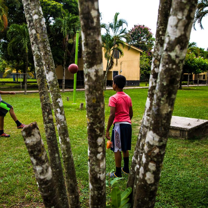The Children's Village has several grassy areas where kids can play soccer and other sports. The Children's Village has several grassy areas where kids can play soccer and other sports.