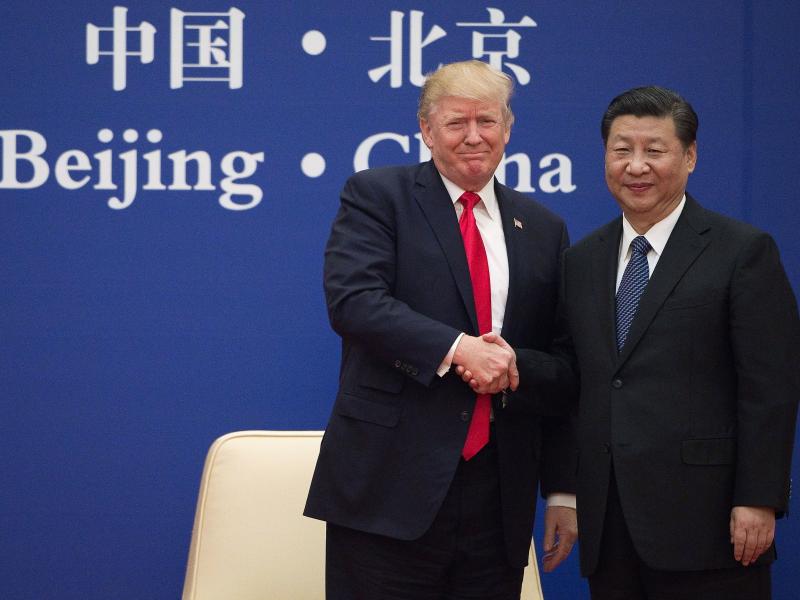 President Trump and Chinese President Xi Jinping shake hands during a business leaders event in Beijing on Nov. 9, 2017. The two leaders are expected to discuss trade at this week's Group of 20 summit in Japan. President Trump and Chinese President Xi Jinping shake hands during a business leaders event in Beijing on Nov. 9, 2017. The two leaders are expected to discuss trade at this week's Group of 20 summit in Japan.