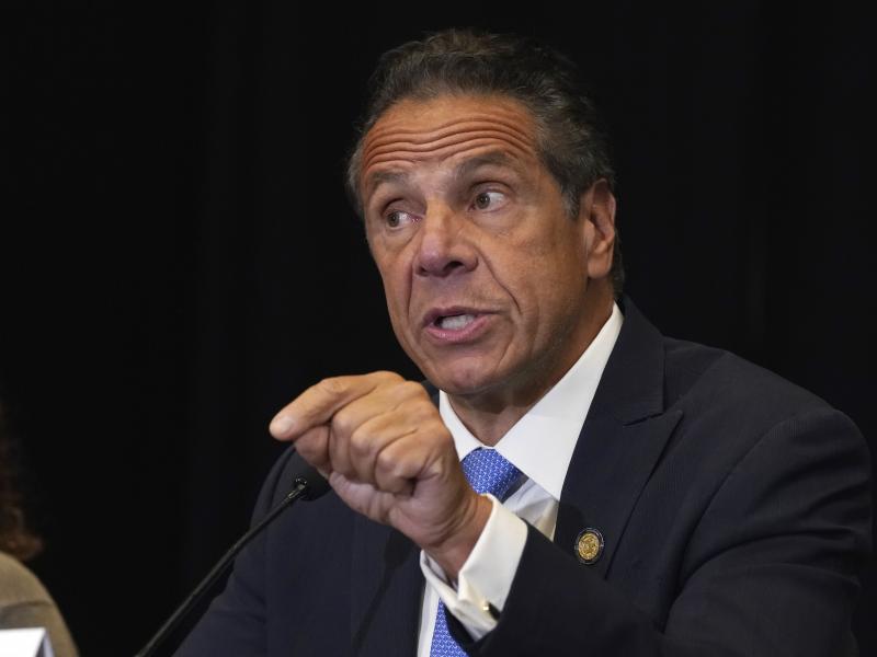 New York Gov. Andrew Cuomo speaks during a news conference last month at New York City's Yankee Stadium. The governor has announced he will step down by Aug. 24. New York Gov. Andrew Cuomo speaks during a news conference last month at New York City's Yankee Stadium. The governor has announced he will step down by Aug. 24.