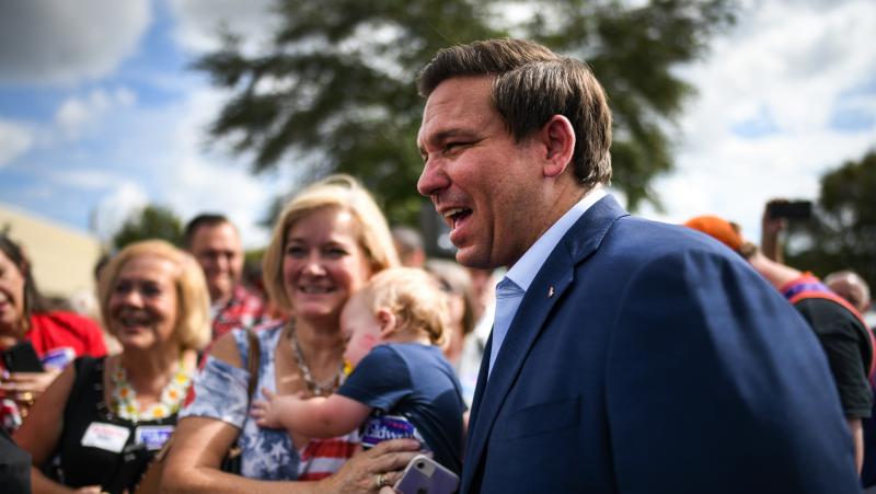 Ron DeSantis meets with supporters at a rally Monday in Orlando, Fla. Ron DeSantis meets with supporters at a rally Monday in Orlando, Fla.