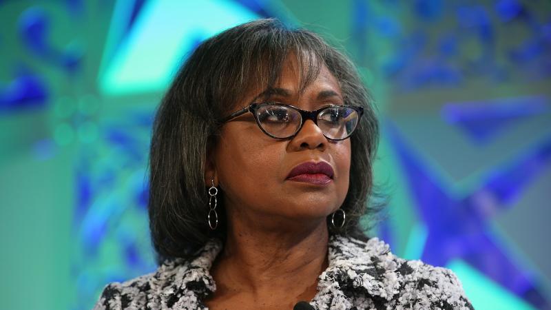 Anita Hill speaks onstage at the Fortune Most Powerful Women Summit in October 2018 in Laguna Niguel, Calif. Anita Hill speaks onstage at the Fortune Most Powerful Women Summit in October 2018 in Laguna Niguel, Calif.