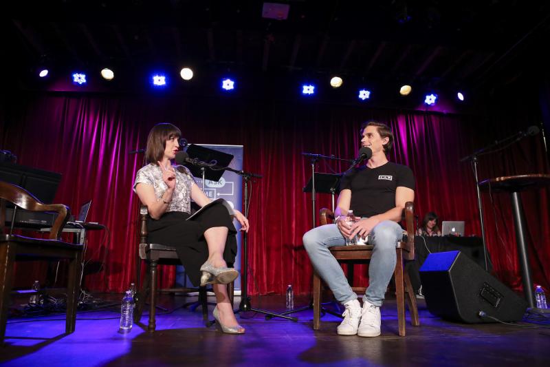 Ask Me Another host Ophira Eisenberg chats with Antoni Porowski at the Bell House in Brooklyn, New York. Ask Me Another host Ophira Eisenberg chats with Antoni Porowski at the Bell House in Brooklyn, New York.