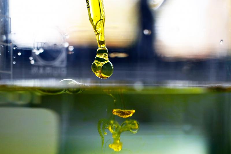 A sample of cannabidiol (CBD) oil is dropped into water. Supplements containing the marijuana extract are popular and widely sold as remedies for a variety of ailments and aches. But scientific evidence that they work hasn't yet caught up for most applica A sample of cannabidiol (CBD) oil is dropped into water. Supplements containing the marijuana extract are popular and widely sold as remedies for a variety of ailments and aches. But scientific evidence that they work hasn't yet caught up for most applica