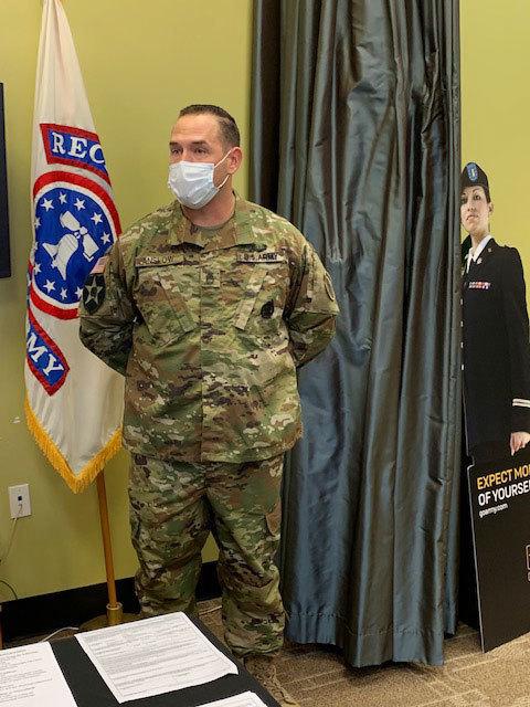 Sergeant First Class Nathan Anslow runs the Inglewood Army recruiting station in Los Angeles. Sergeant First Class Nathan Anslow runs the Inglewood Army recruiting station in Los Angeles.