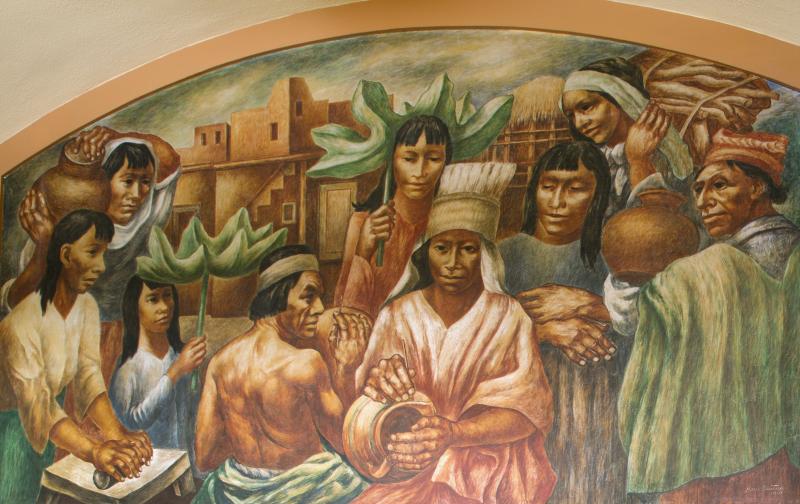 Boris Deutch painted this 1941 Works Progress Administration mural in the Terminal Annex building in Los Angeles, Calif. Boris Deutch painted this 1941 Works Progress Administration mural in the Terminal Annex building in Los Angeles, Calif.